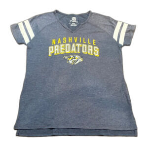 Fanatics Blue Nashville Predators V Neck Short Sleeve Tee